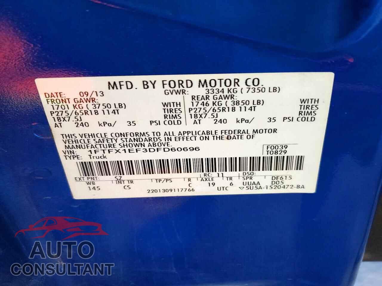 FORD F150 2013 - 1FTFX1EF3DFD60696