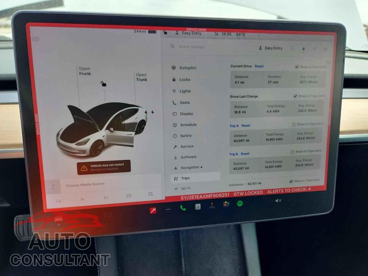 TESLA MODEL 3 2021 - 5YJ3E1EAXMF906251