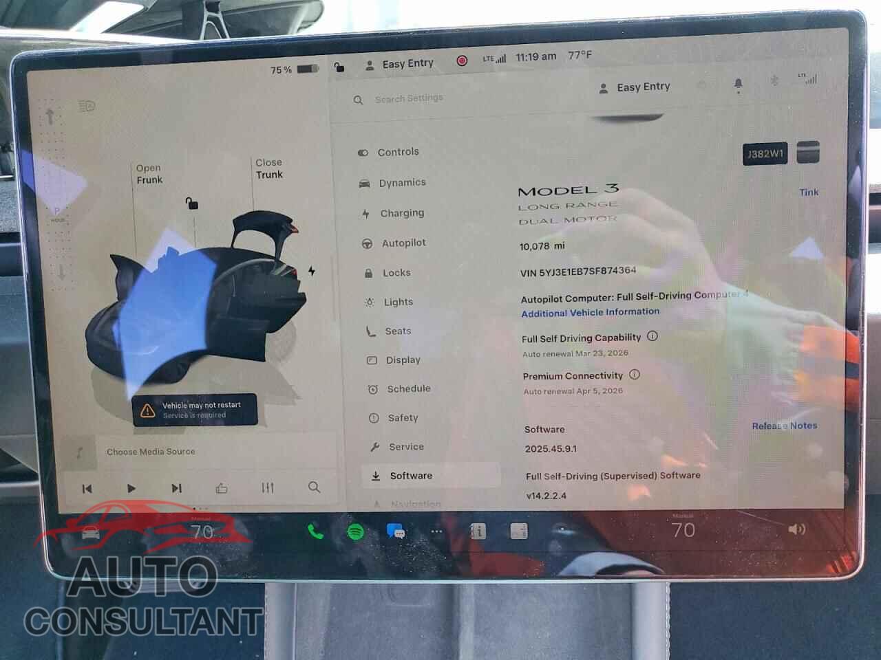 TESLA MODEL 3 2025 - 5YJ3E1EB7SF874364