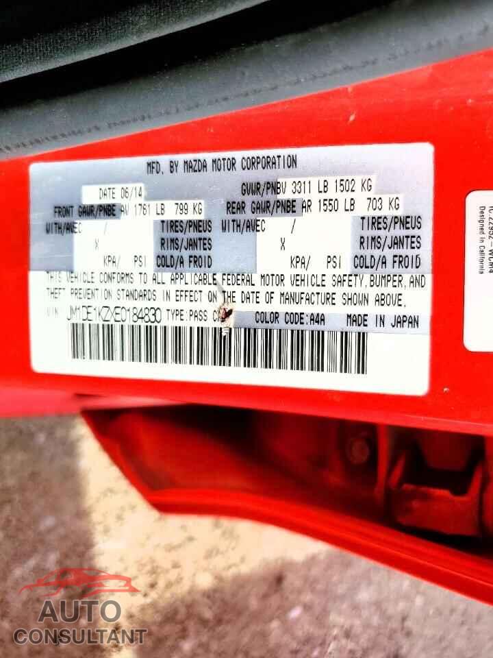 MAZDA 2 2014 - JM1DE1KZXE0184830