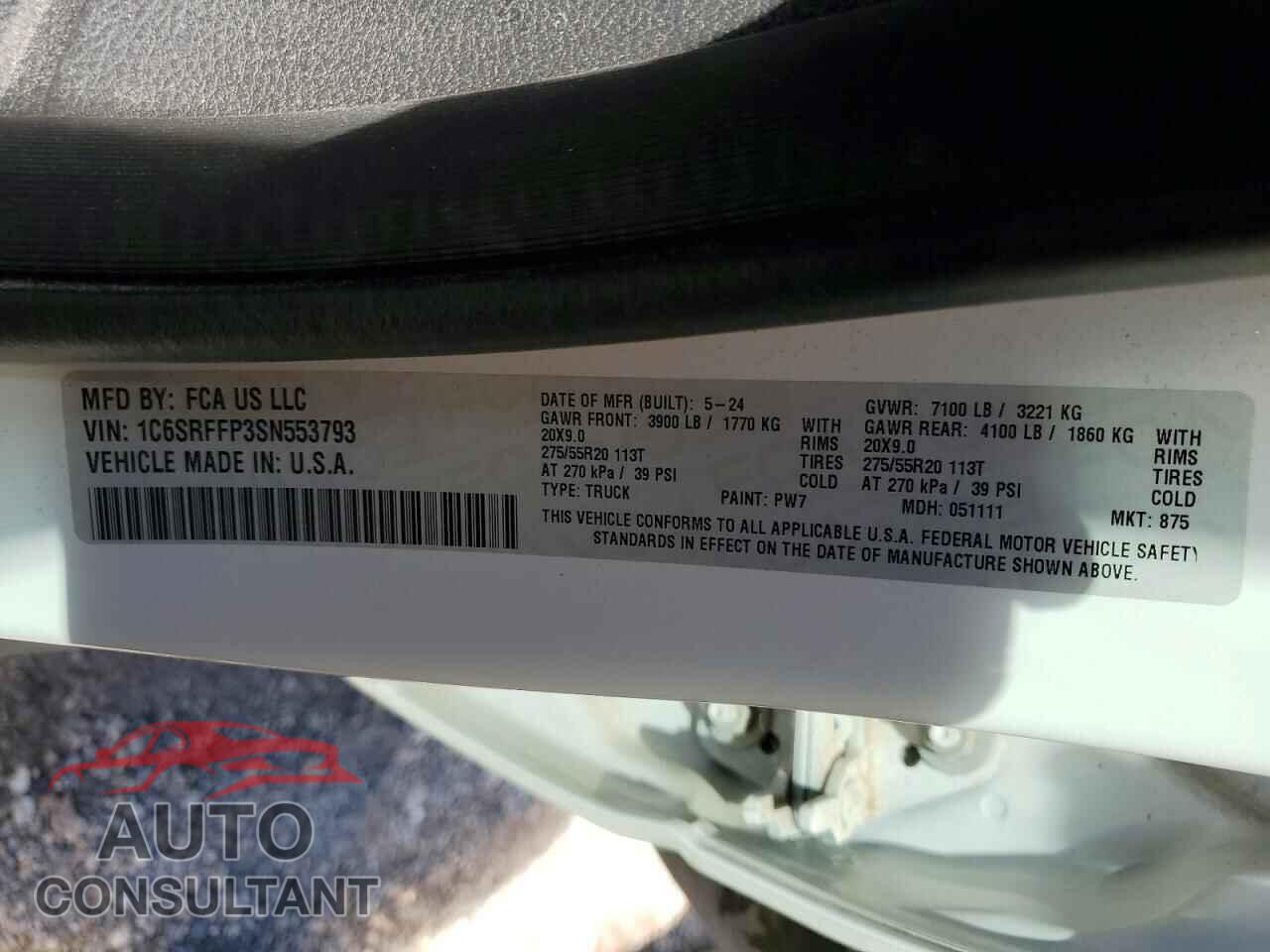 RAM 1500 2025 - 1C6SRFFP3SN553793