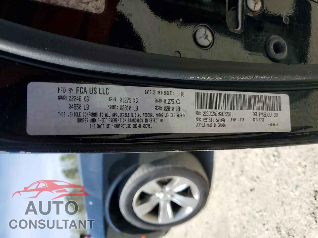 DODGE CHALLENGER 2016 - 2C3CDZAG0GH352961