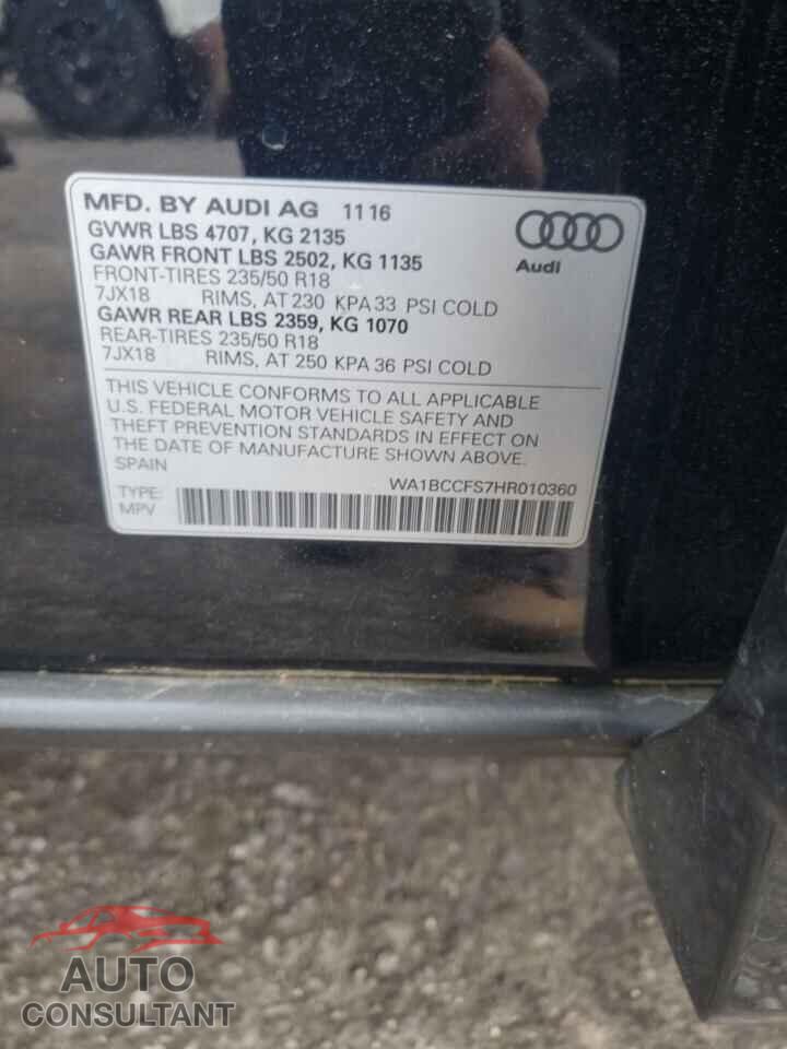 AUDI Q3 2017 - WA1BCCFS7HR010360