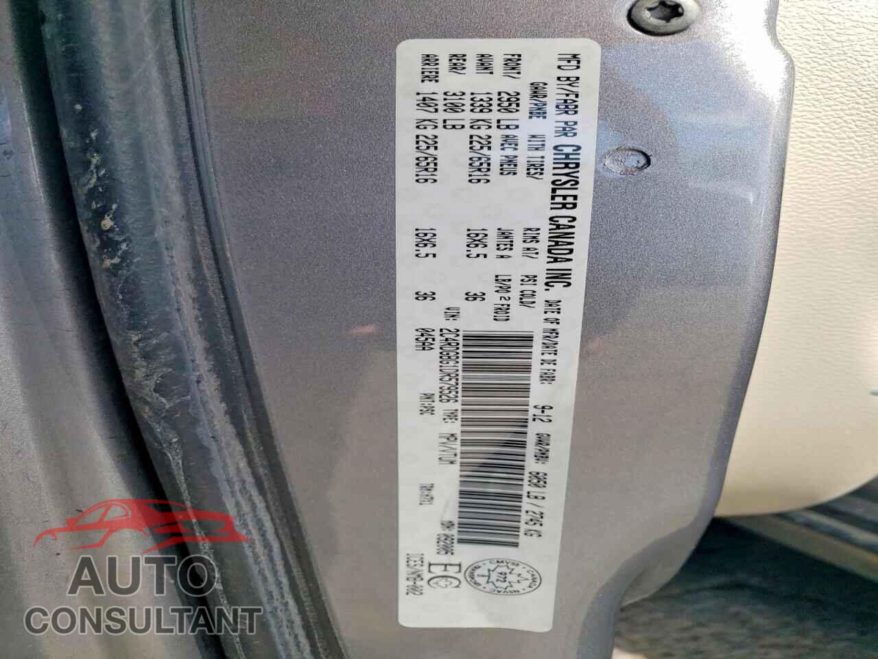 DODGE CARAVAN 2013 - 2C4RDGBG1DR579526