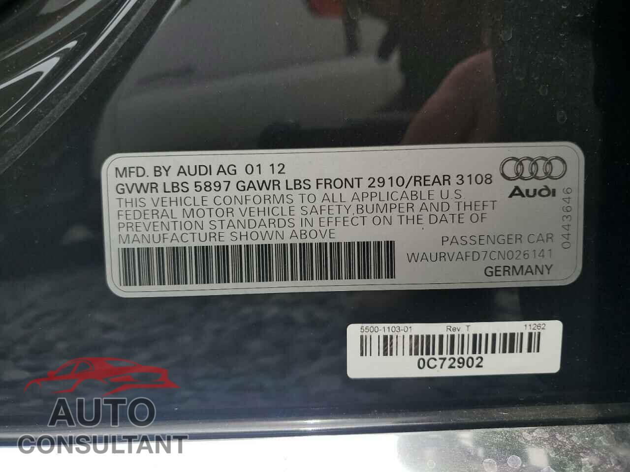 AUDI A8 2012 - WAURVAFD7CN026141
