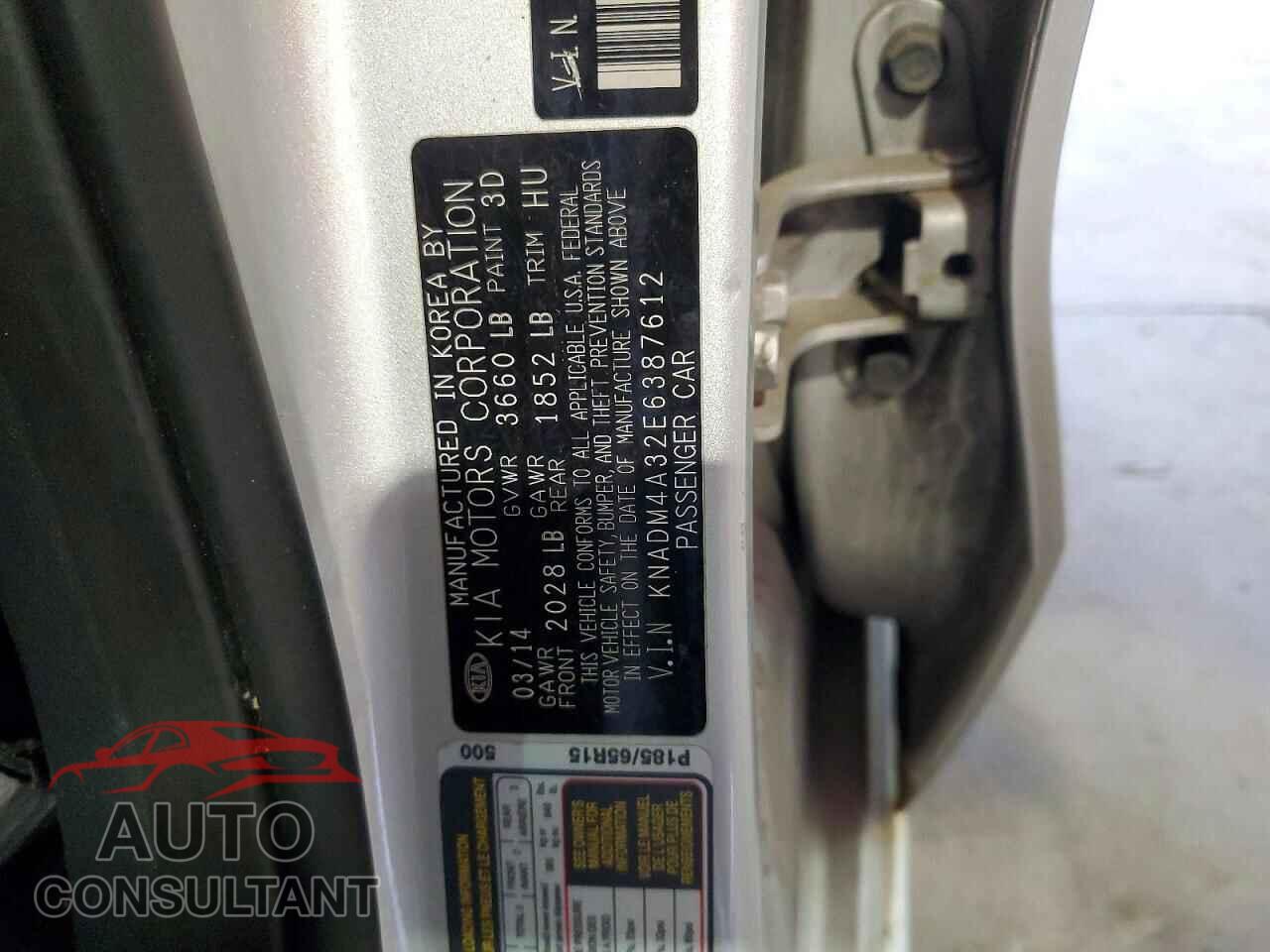 KIA RIO 2014 - KNADM4A32E6387612