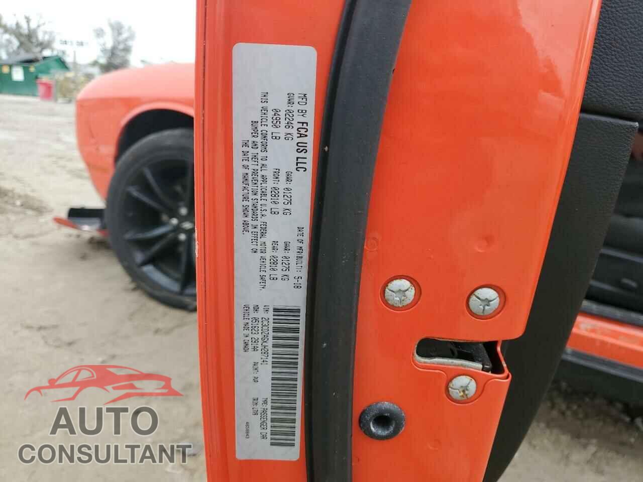 DODGE CHALLENGER 2018 - 2C3CDZAGXJH287141