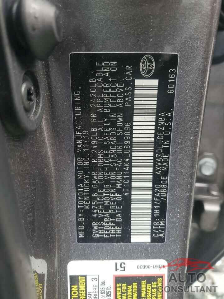 TOYOTA CAMRY 2020 - 4T1C11AK4LU899096