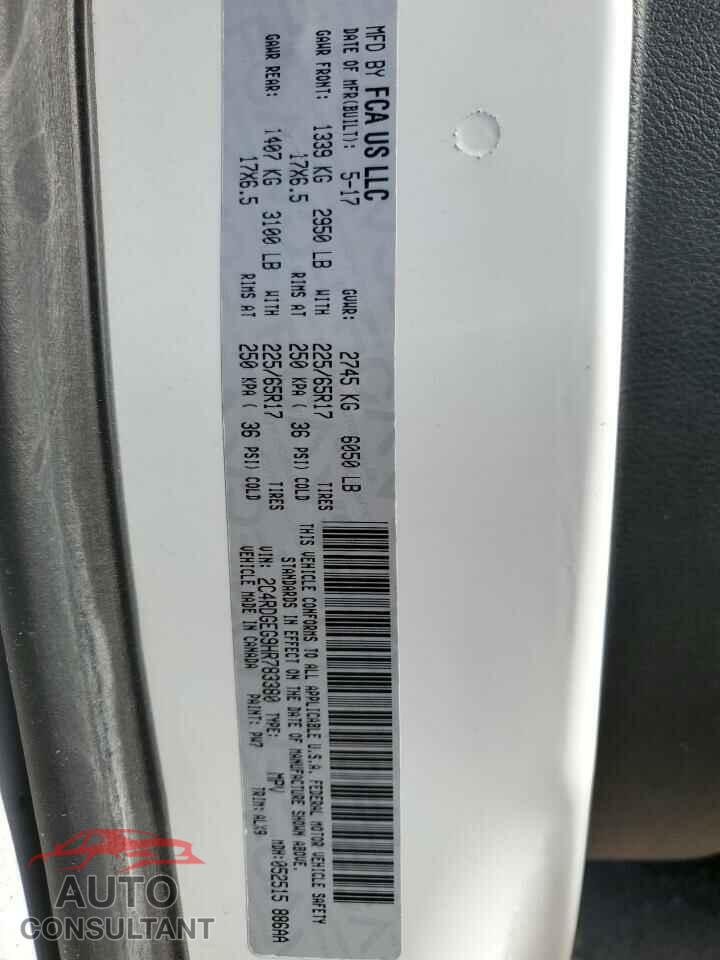 DODGE CARAVAN 2017 - 2C4RDGEG9HR783380