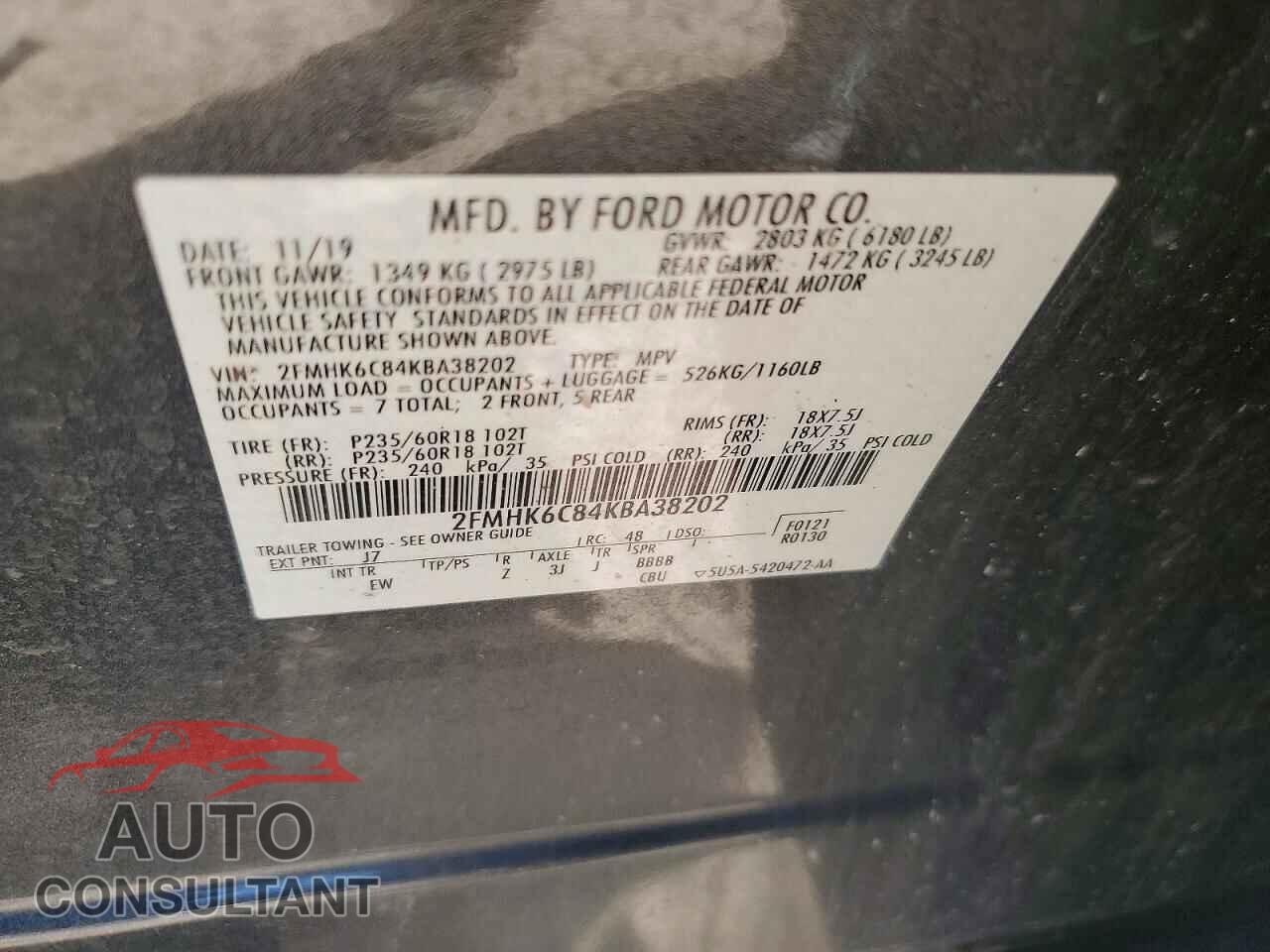 FORD FLEX 2019 - 2FMHK6C84KBA38202