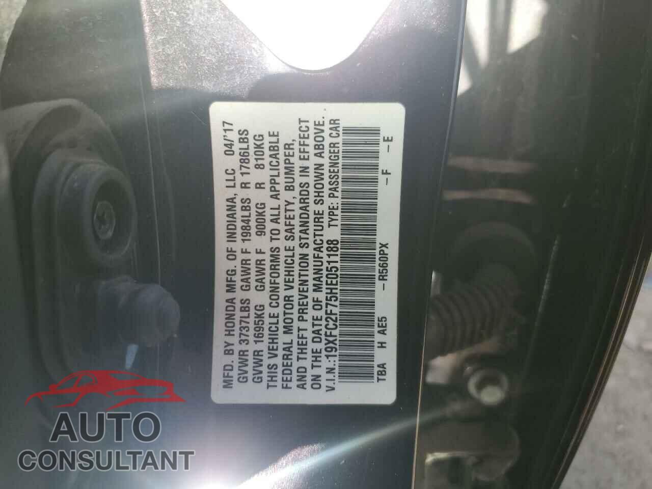 HONDA CIVIC 2017 - 19XFC2F75HE051188
