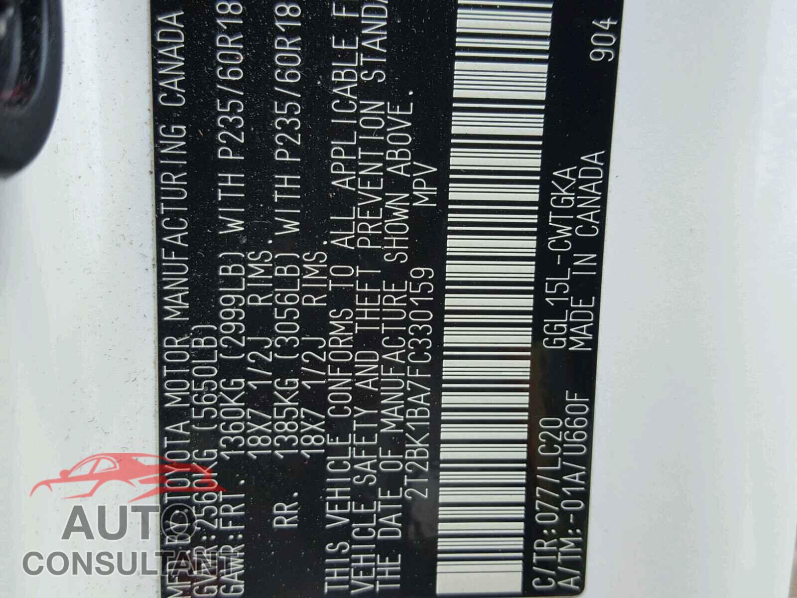 LEXUS RX 350 2015 - 2T2BK1BA7FC330159