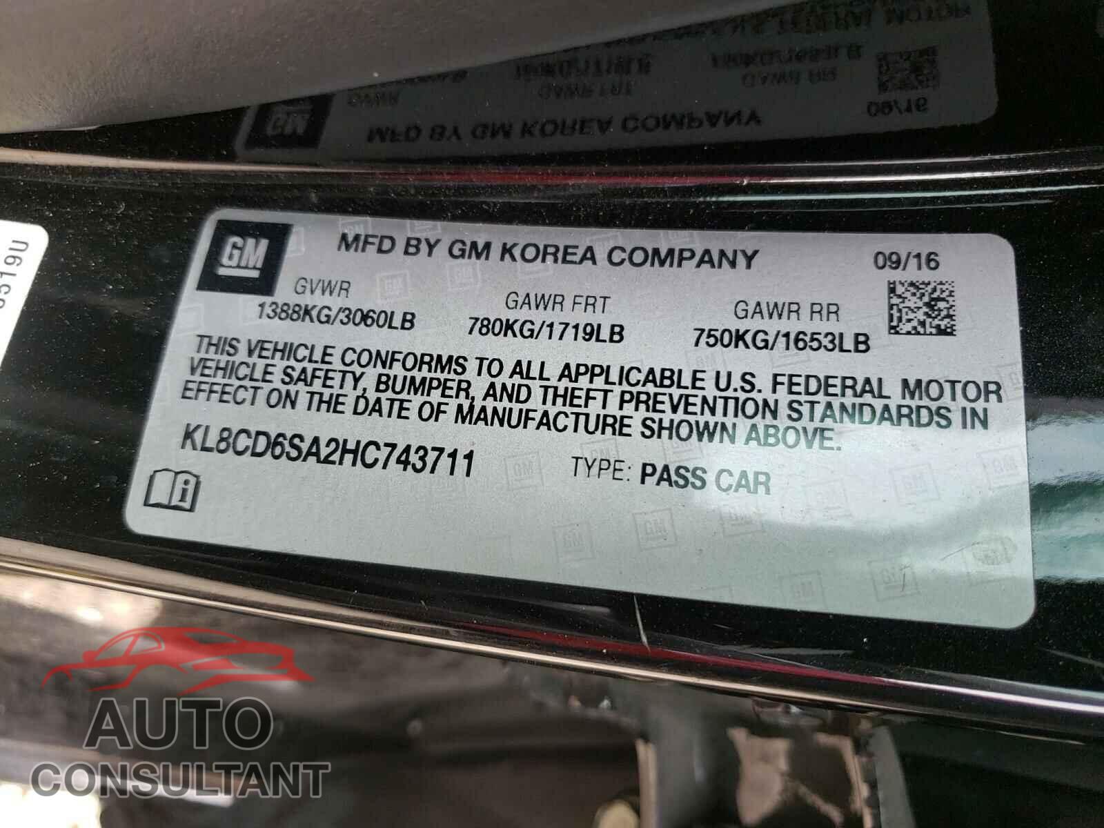 CHEVROLET SPARK 2017 - KL8CD6SA2HC743711