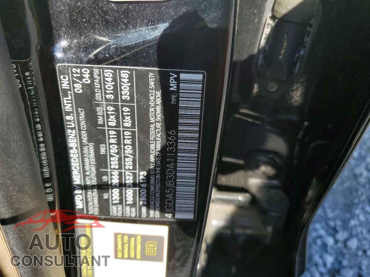 MERCEDES-BENZ M-CLASS 2013 - 4JGDA5JB3DA113366
