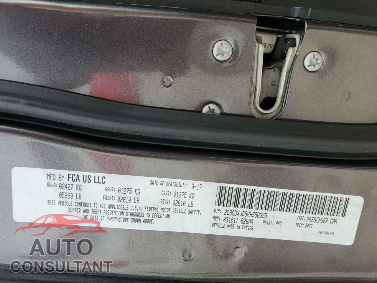 DODGE CHARGER 2017 - 2C3CDXJG9HH596355