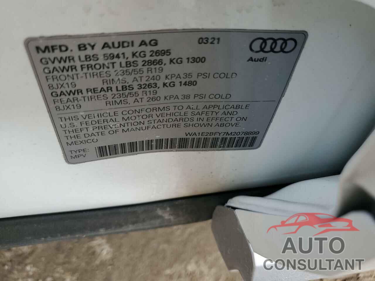 AUDI Q5 2021 - WA1E2BFY7M2078899