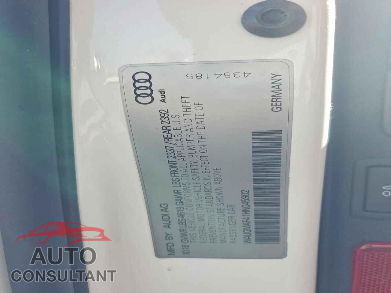 AUDI A4 2017 - WAUGMAF41HN045902