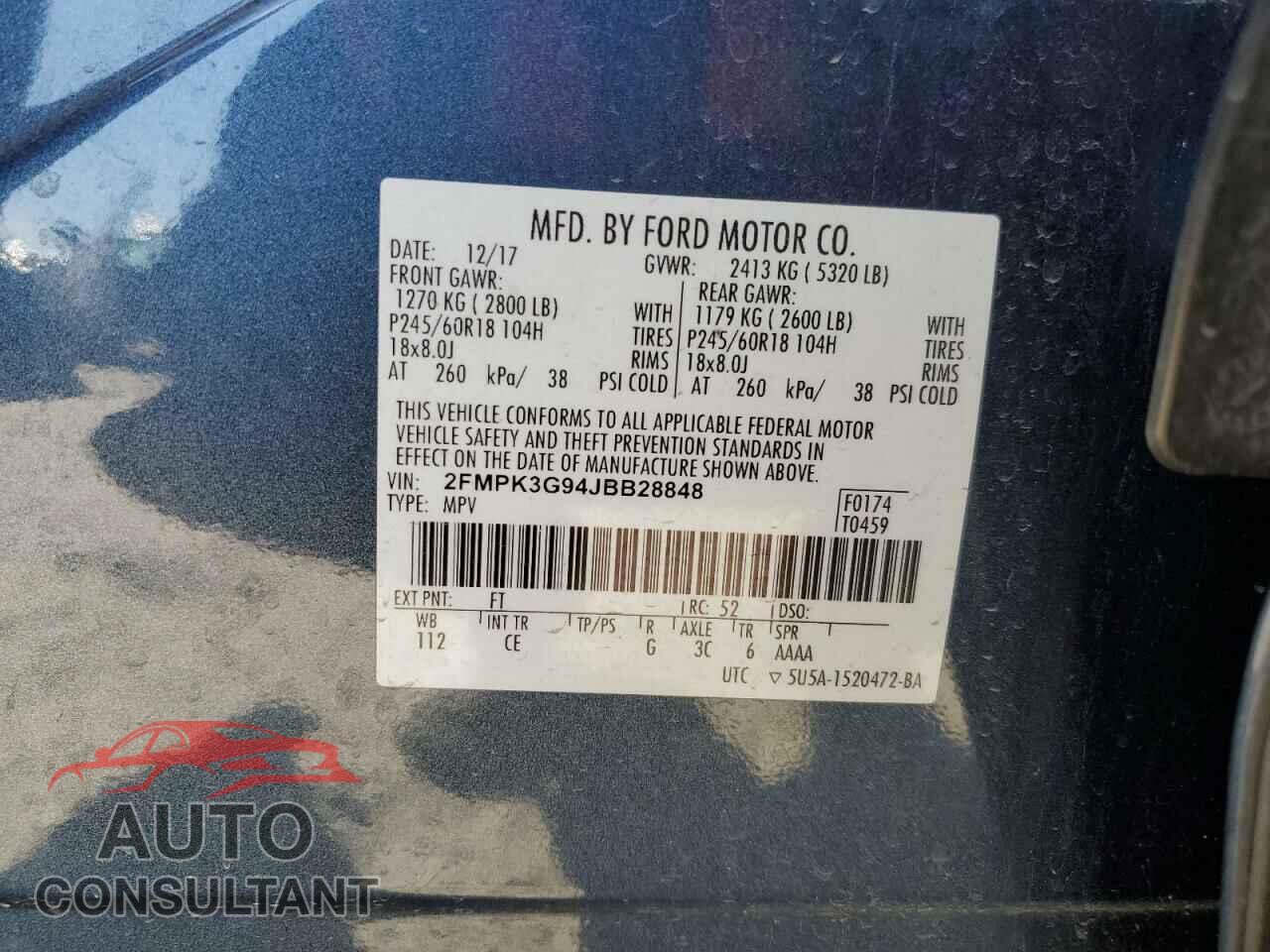 FORD EDGE 2018 - 2FMPK3G94JBB28848