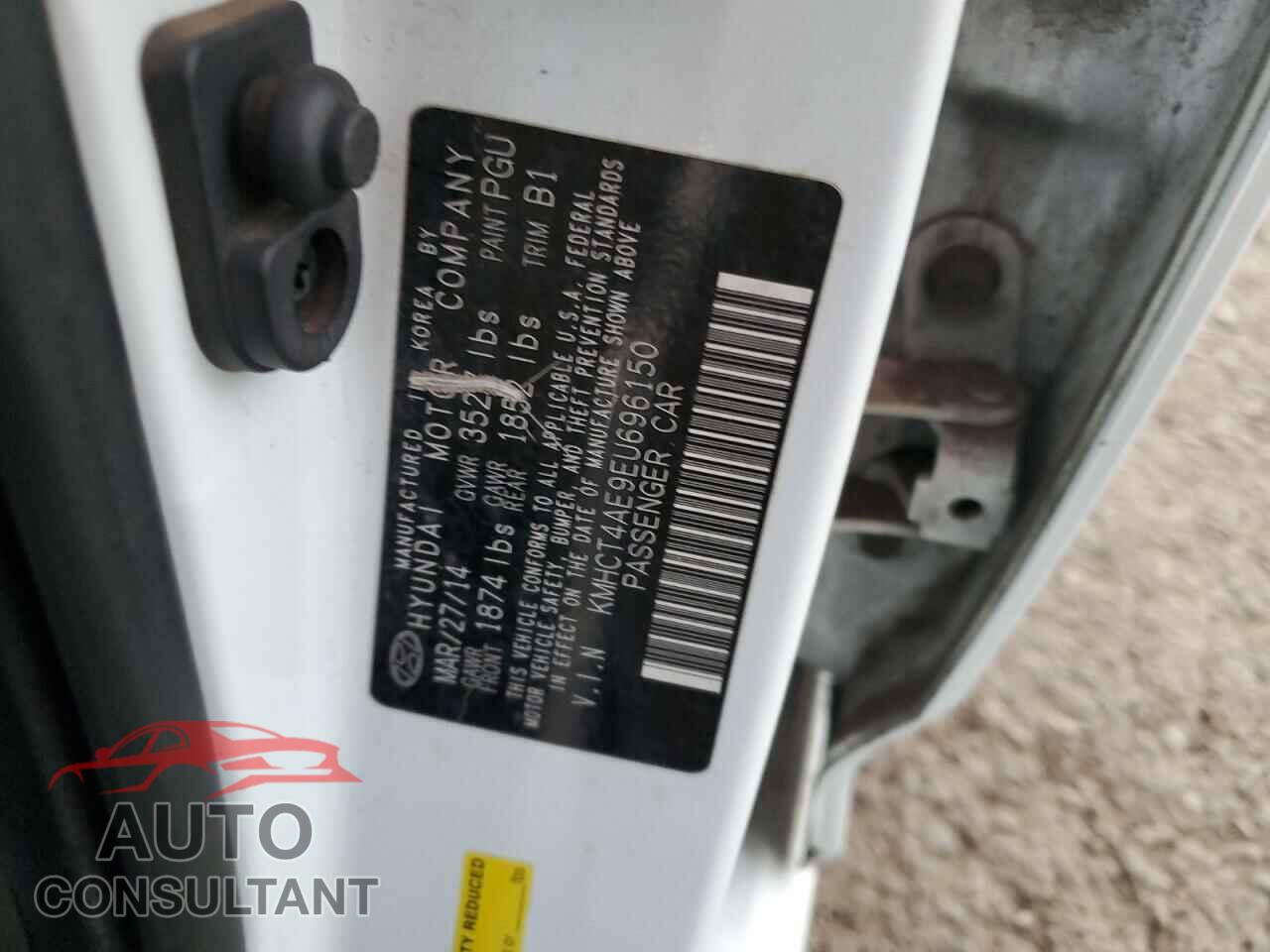 HYUNDAI ACCENT 2014 - KMHCT4AE9EU696150