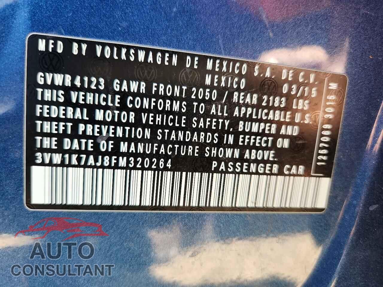 VOLKSWAGEN JETTA 2015 - 3VW1K7AJ8FM320264