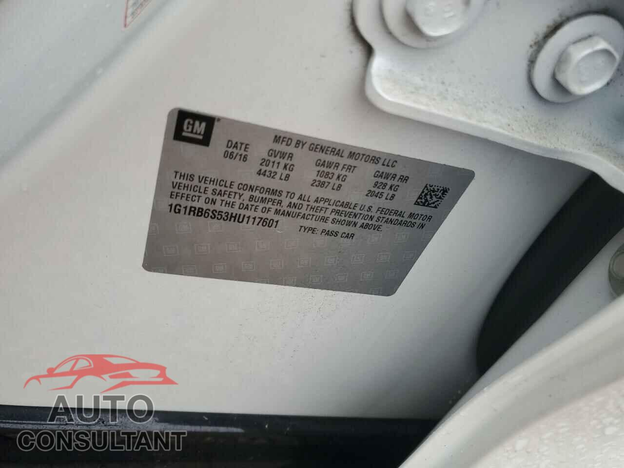 CHEVROLET VOLT 2017 - 1G1RB6S53HU117601