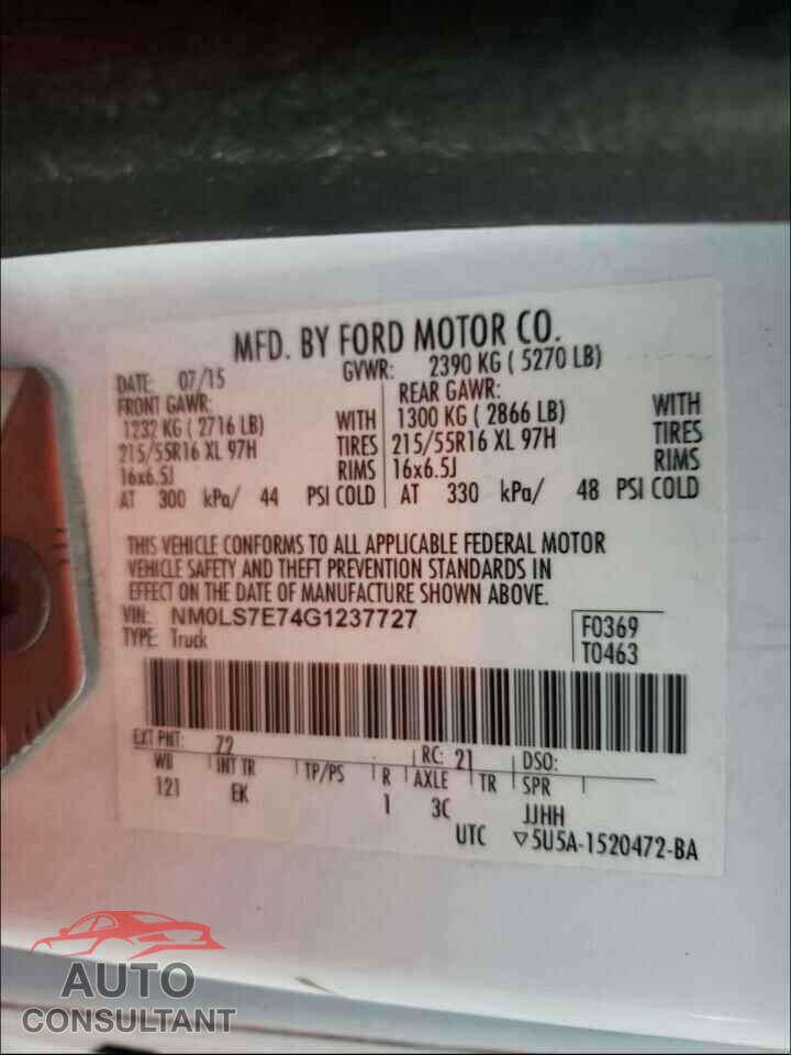 FORD TRANSIT CO 2016 - NM0LS7E74G1237727