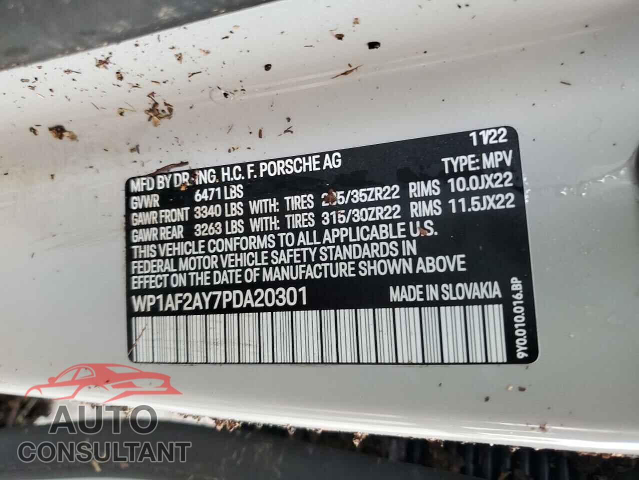 PORSCHE CAYENNE 2023 - WP1AF2AY7PDA20301