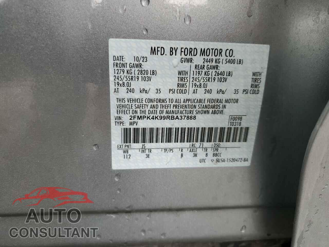 FORD EDGE 2024 - 2FMPK4K99RBA37888