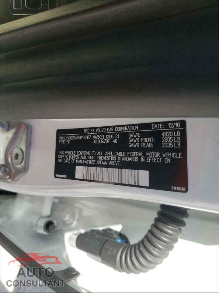 VOLVO S60 2017 - LYV402TK9HB146177