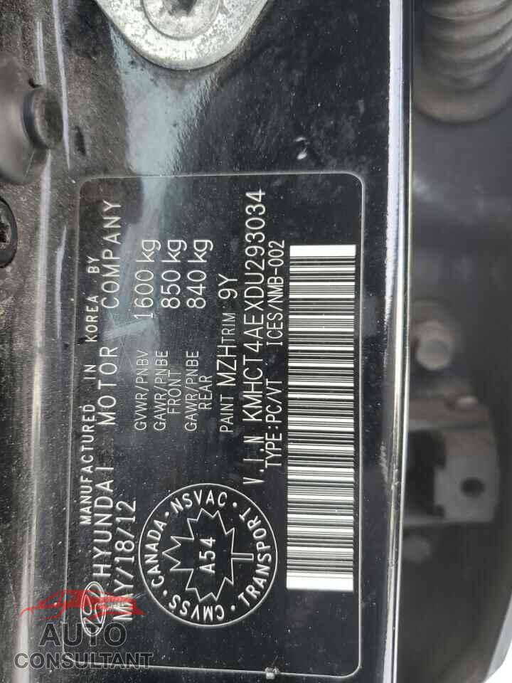 HYUNDAI ACCENT 2013 - KMHCT4AEXDU293034