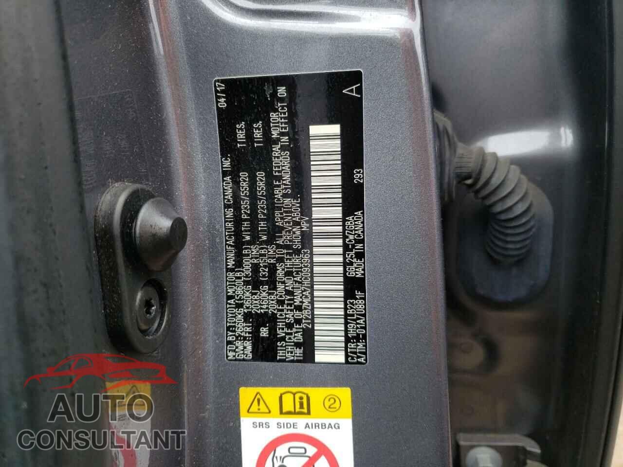 LEXUS RX350 2017 - 2T2BZMCA7HC093963