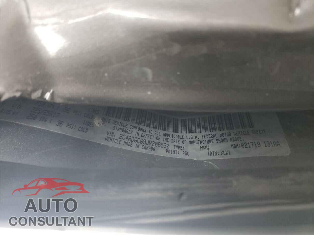 DODGE CARAVAN 2018 - 2C4RDGCG9JR208530