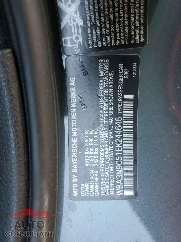 BMW 4 SERIES 2014 - WBA3N9C51EK244646