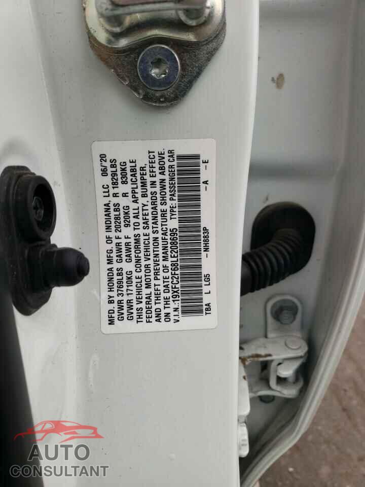 HONDA CIVIC 2020 - 19XFC2F68LE208695