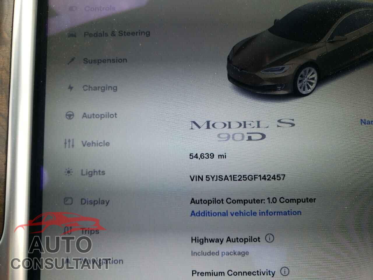 TESLA MODEL S 2016 - 5YJSA1E25GF142457