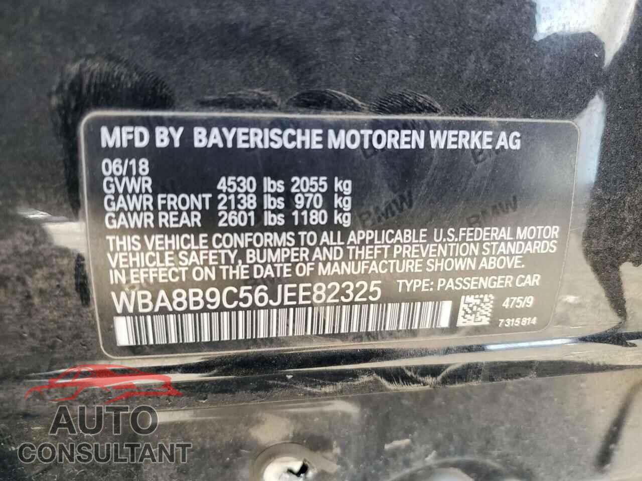 BMW 3 SERIES 2018 - WBA8B9C56JEE82325