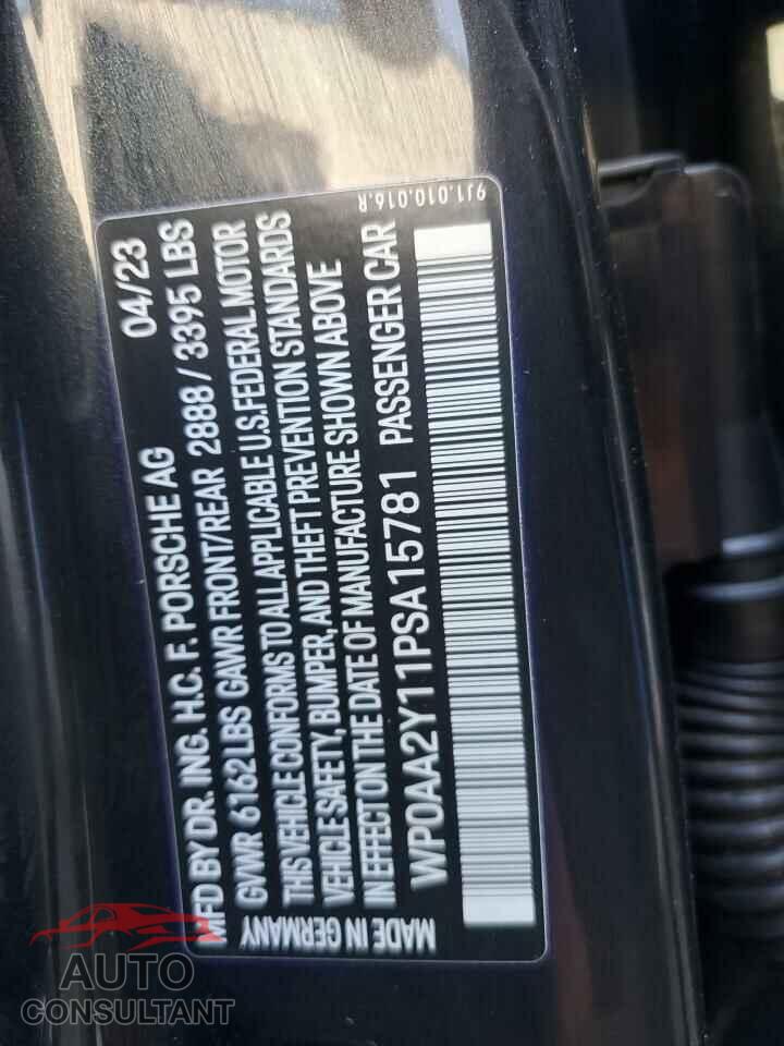 PORSCHE TAYCAN 2023 - WP0AA2Y11PSA15781