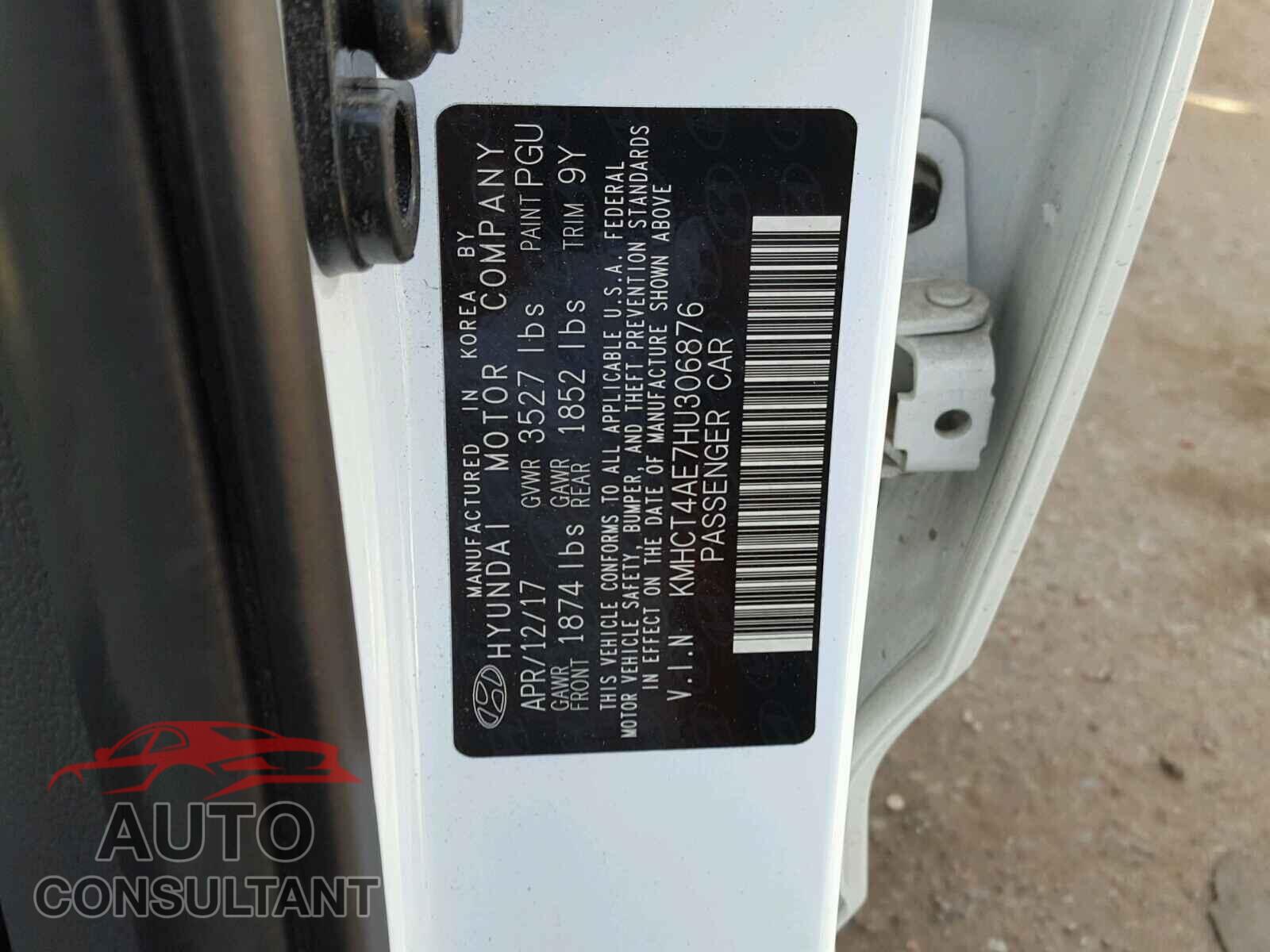 HYUNDAI ACCENT 2017 - KMHCT4AE7HU306876