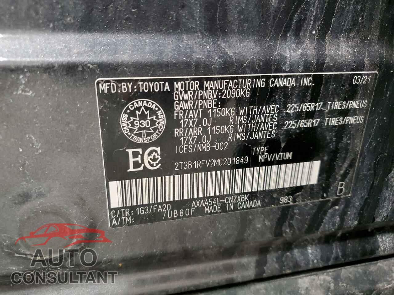 TOYOTA RAV4 2021 - 2T3B1RFV2MC201849