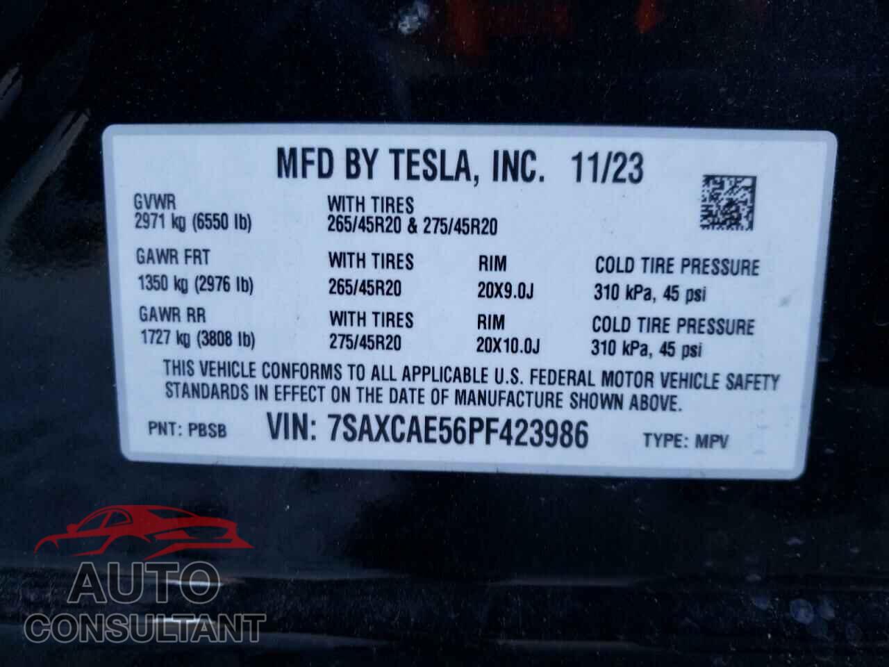 TESLA MODEL X 2023 - 7SAXCAE56PF423986