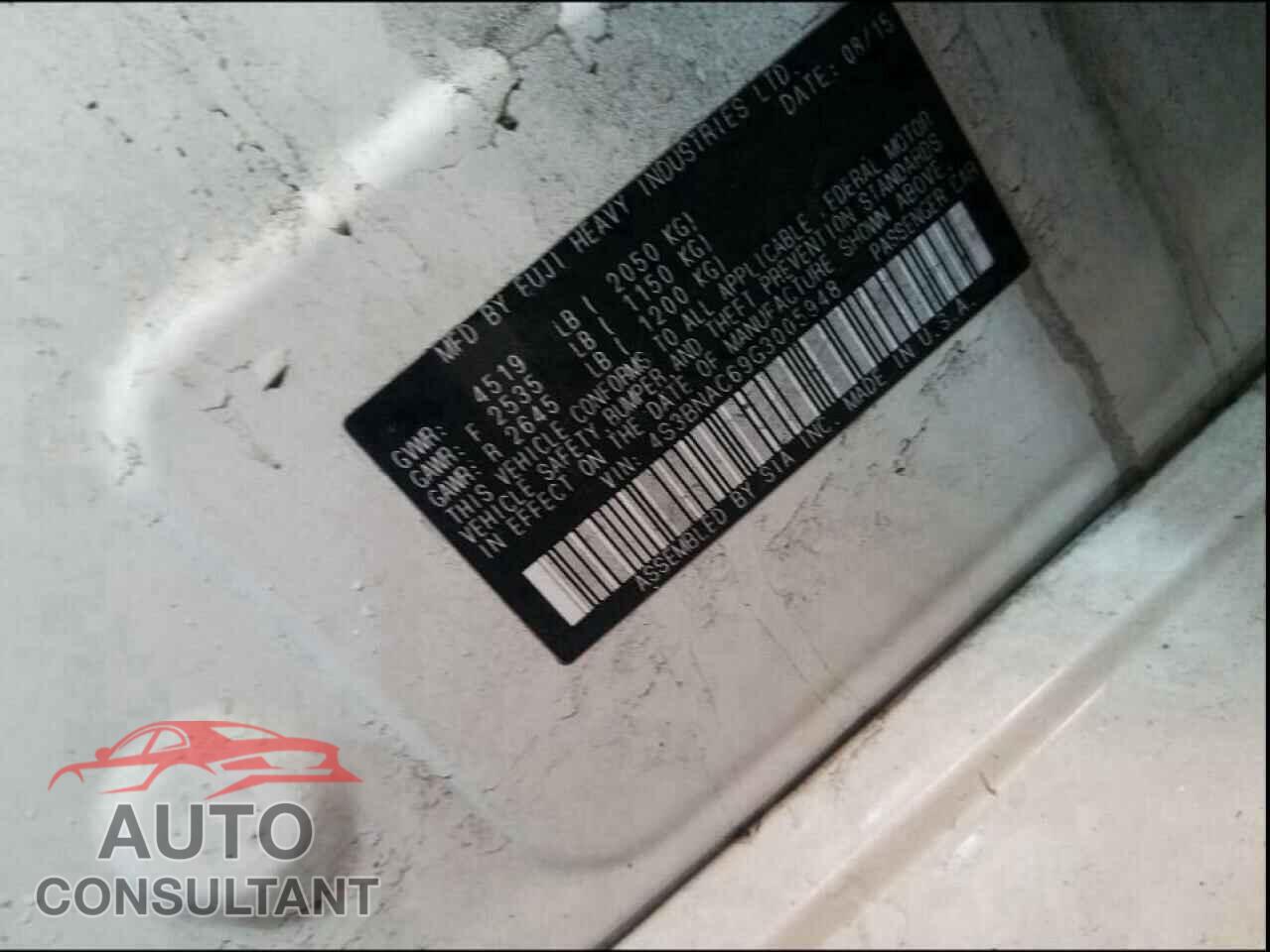 SUBARU LEGACY 2016 - 4S3BNAC69G3005948