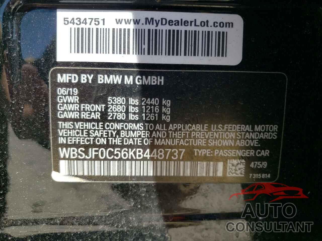 BMW M5 2019 - WBSJF0C56KB448737