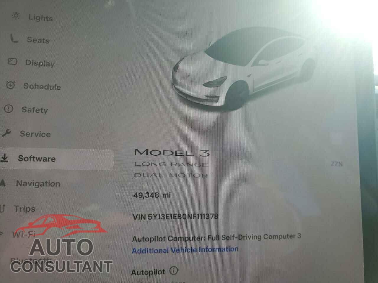 TESLA MODEL 3 2022 - 5YJ3E1EB0NF111378