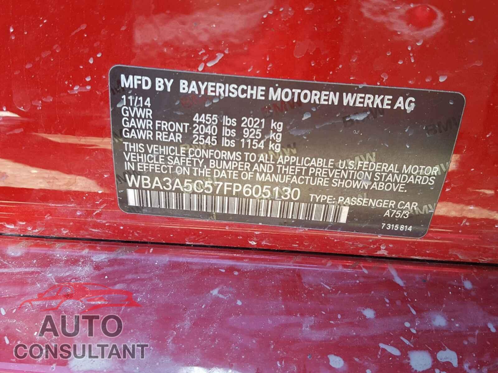 BMW 3 SERIES 2015 - WBA3A5C57FP605130
