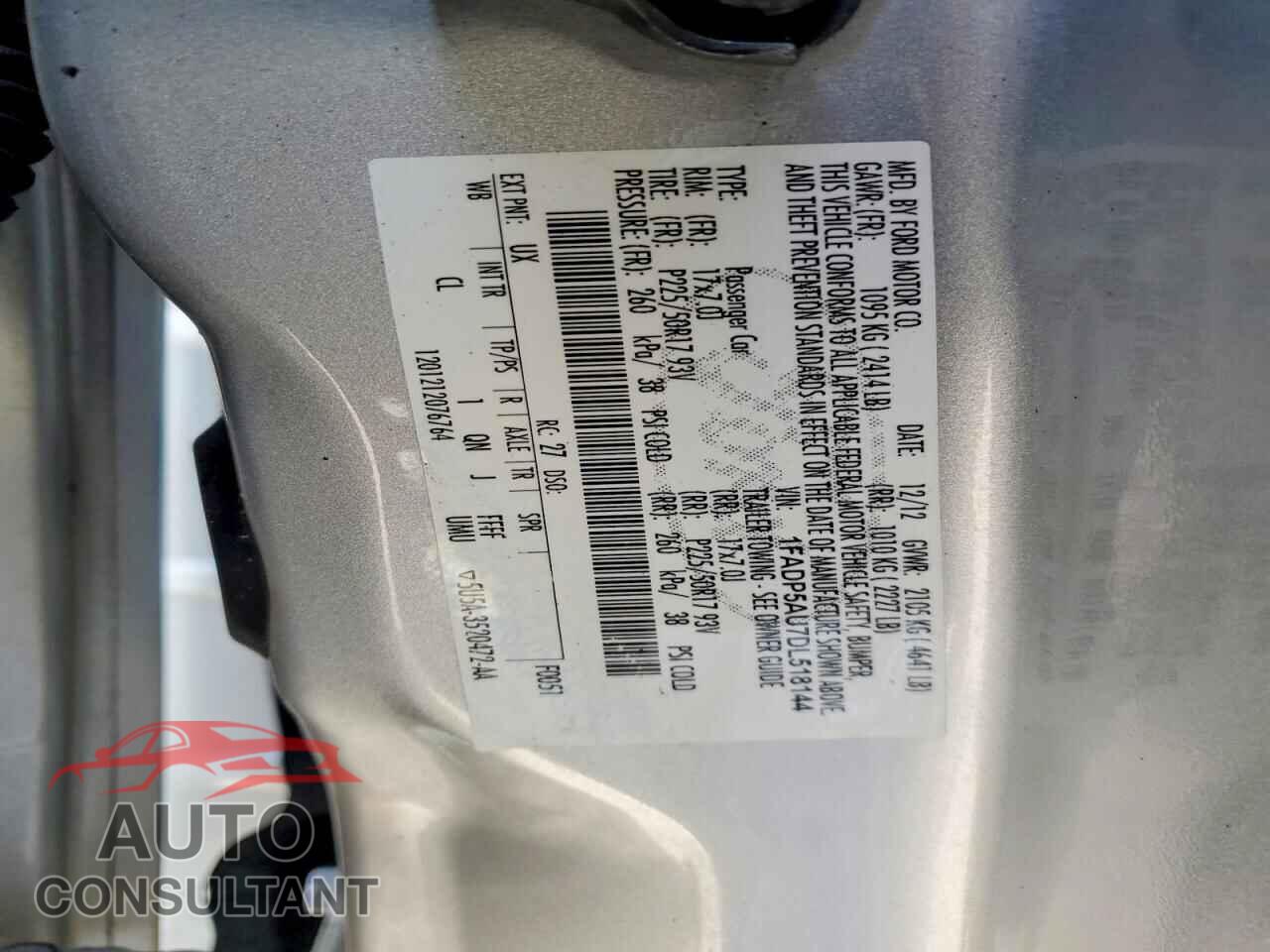 FORD CMAX 2013 - 1FADP5AU7DL518144