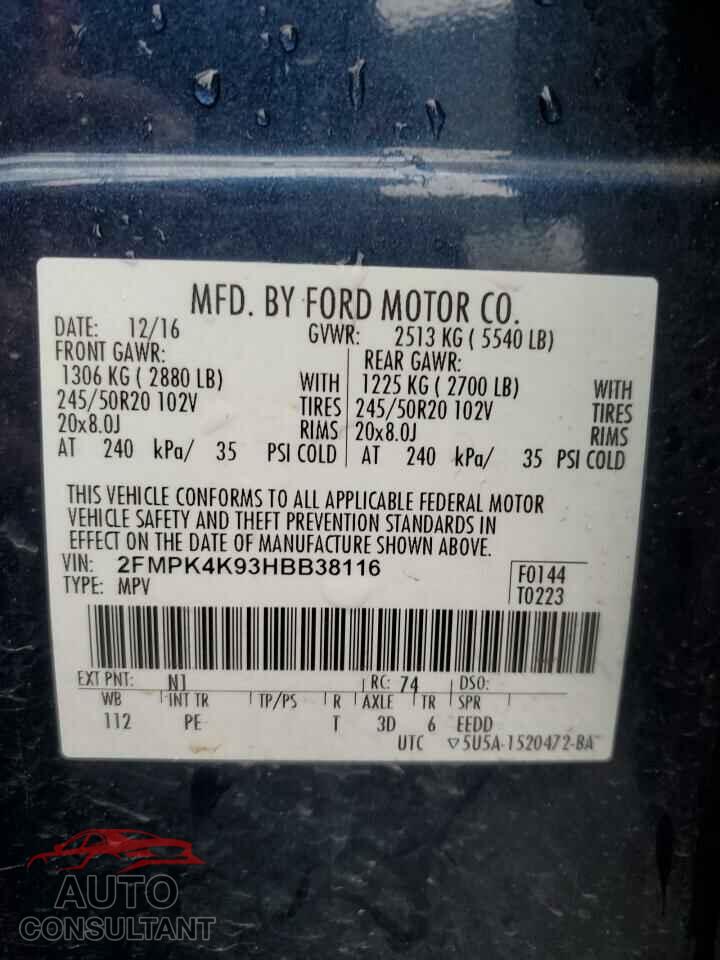FORD EDGE 2017 - 2FMPK4K93HBB38116