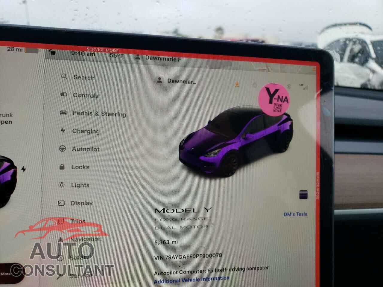 TESLA MODEL Y 2023 - 7SAYGAEE0PF900078
