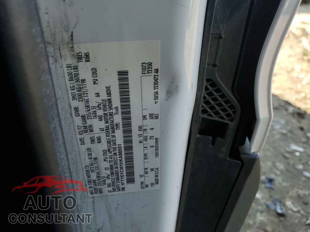 FORD TRANSIT 2017 - 1FTYE1CM1HKA88551