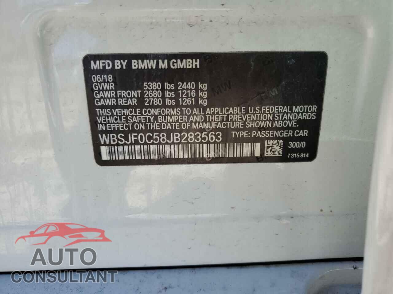 BMW M5 2018 - WBSJF0C58JB283563
