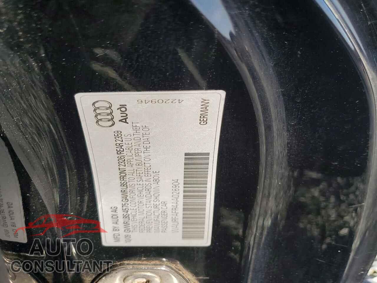 AUDI A5 2010 - WAURFAFR4AA026904